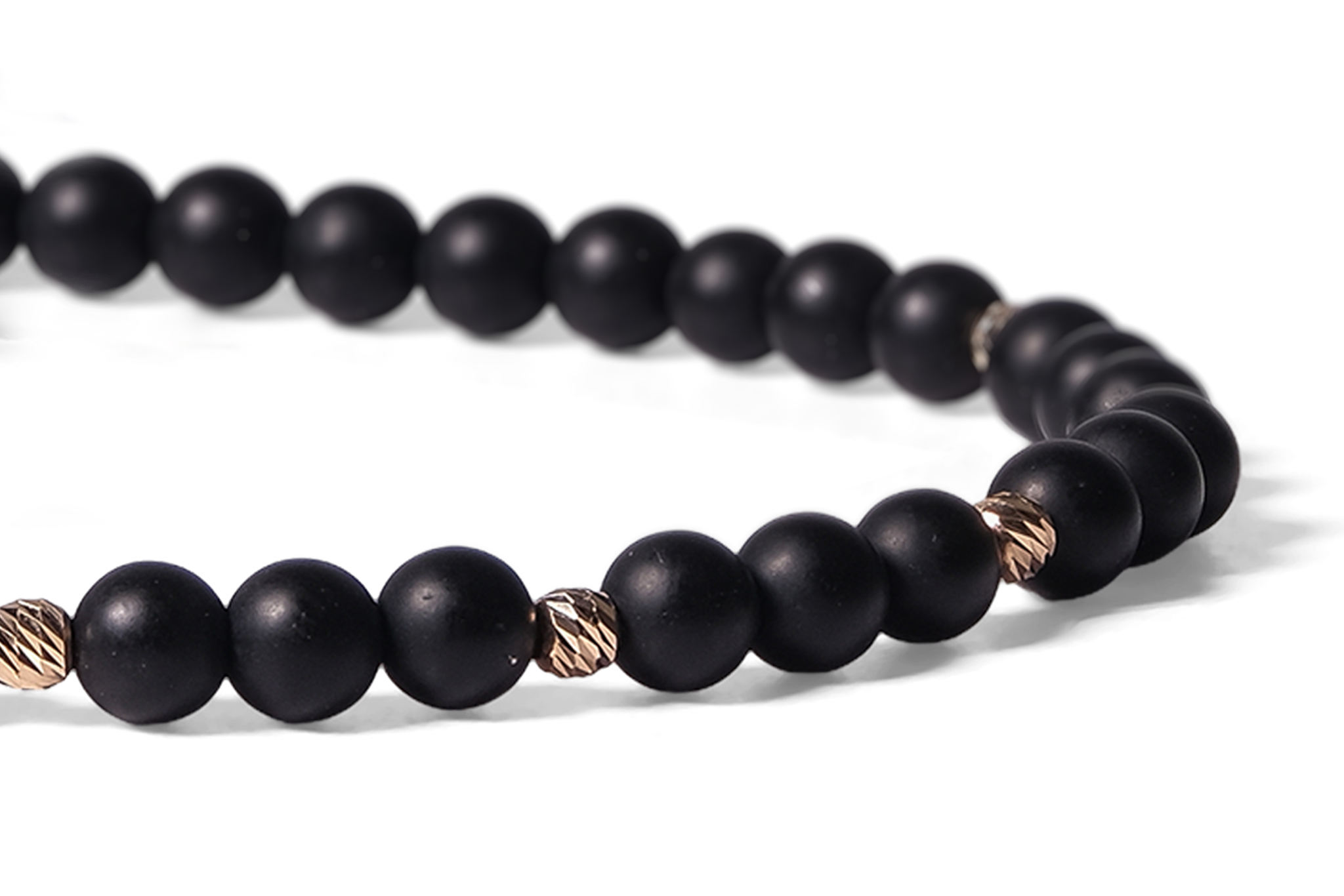 Bratara Pardo realizată cu pietre semipretiose Onix Mat 4 mm și bile de Aur 585 14K - imagine 4