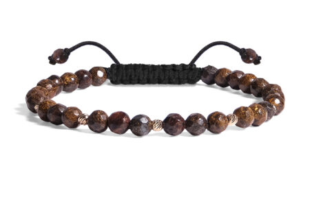 Bratara Pardo realizata cu Bronzit și bile de Aur 585 14K