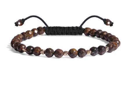 Bratara Pardo realizata cu Bronzit și bile de Aur 585 14K