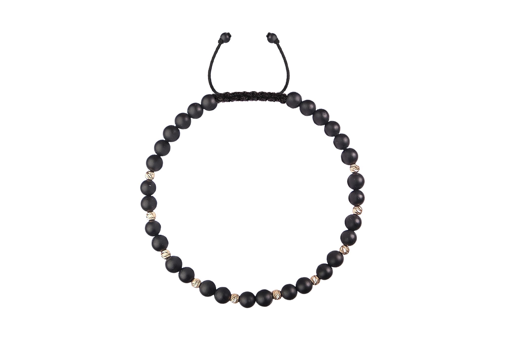 Bratara Pardo realizata cu pietre semipretioase Onix Mat și bile de Aur 585 14K - imagine 3