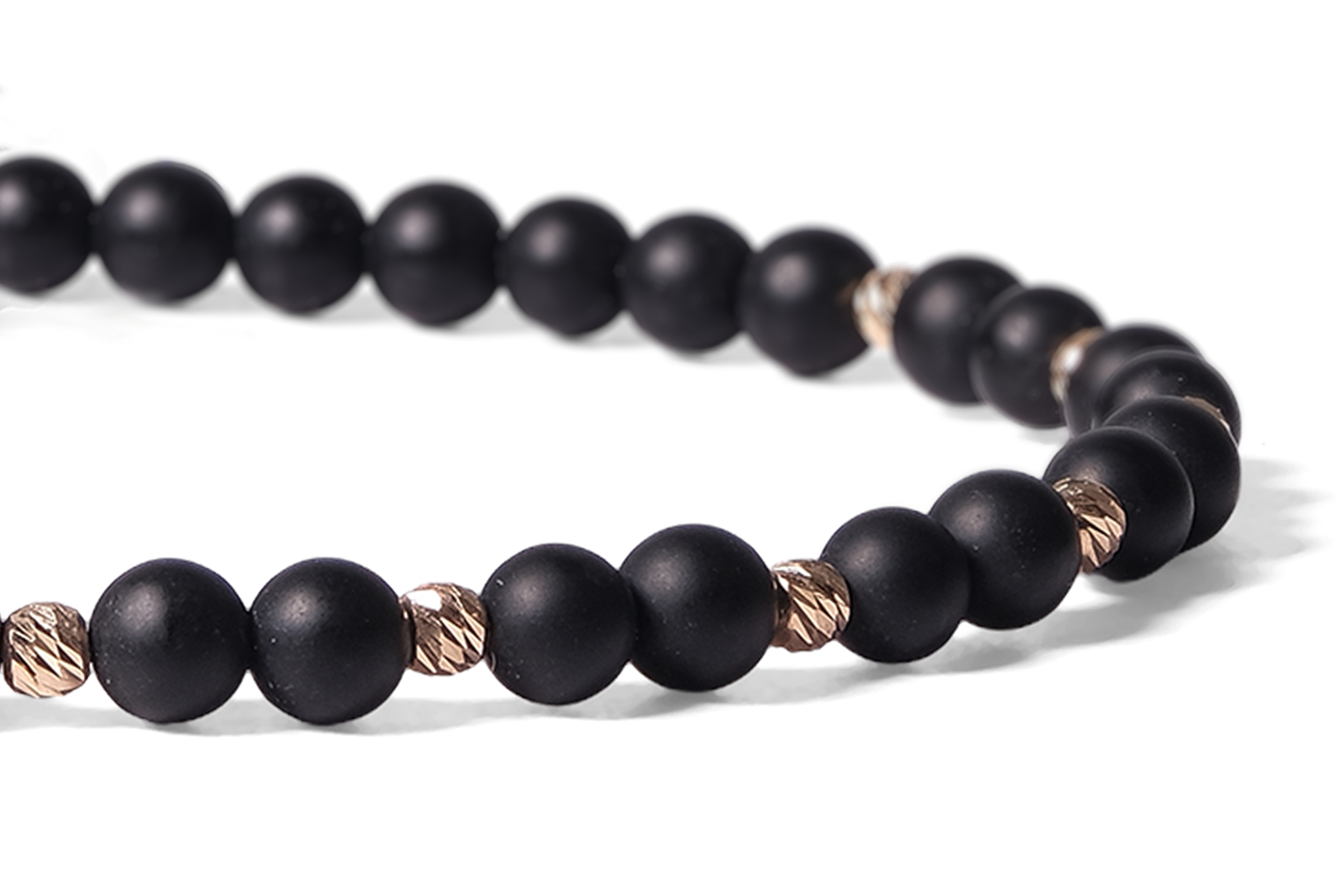 Bratara Pardo realizata cu pietre semipretioase Onix Mat și bile de Aur 585 14K - imagine 4