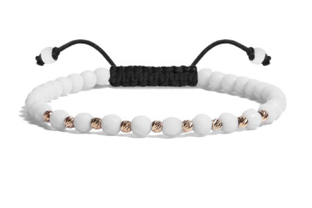 Bratara Pardo realizata cu Onix Alb și bile de Aur 585 14K