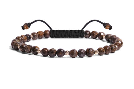 Bratara Pardo realizata cu Bronzit și bile de Aur 585 14K