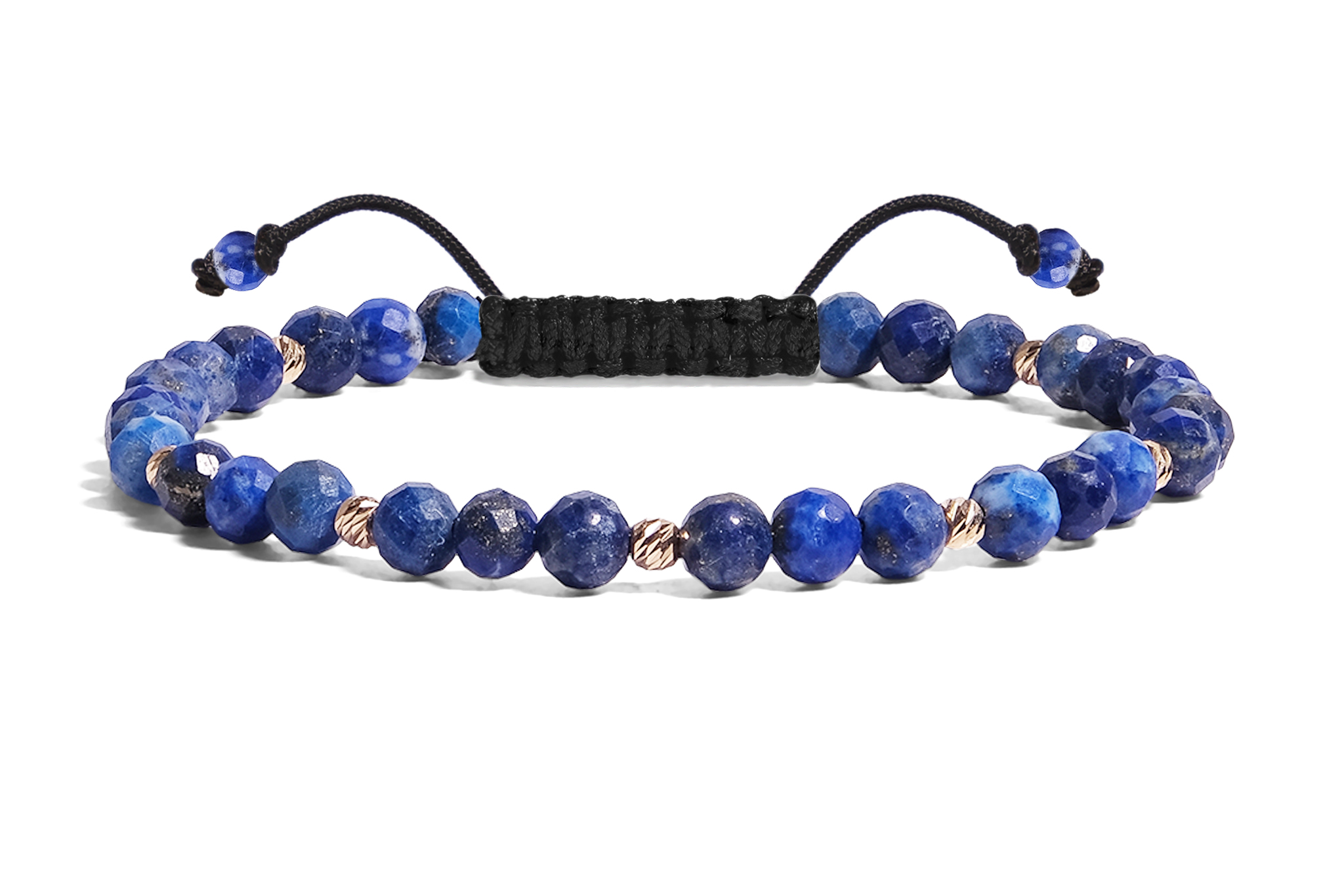 Bratara Pardo realizata cu Lapis Lazuli și bile de Aur 585 14K