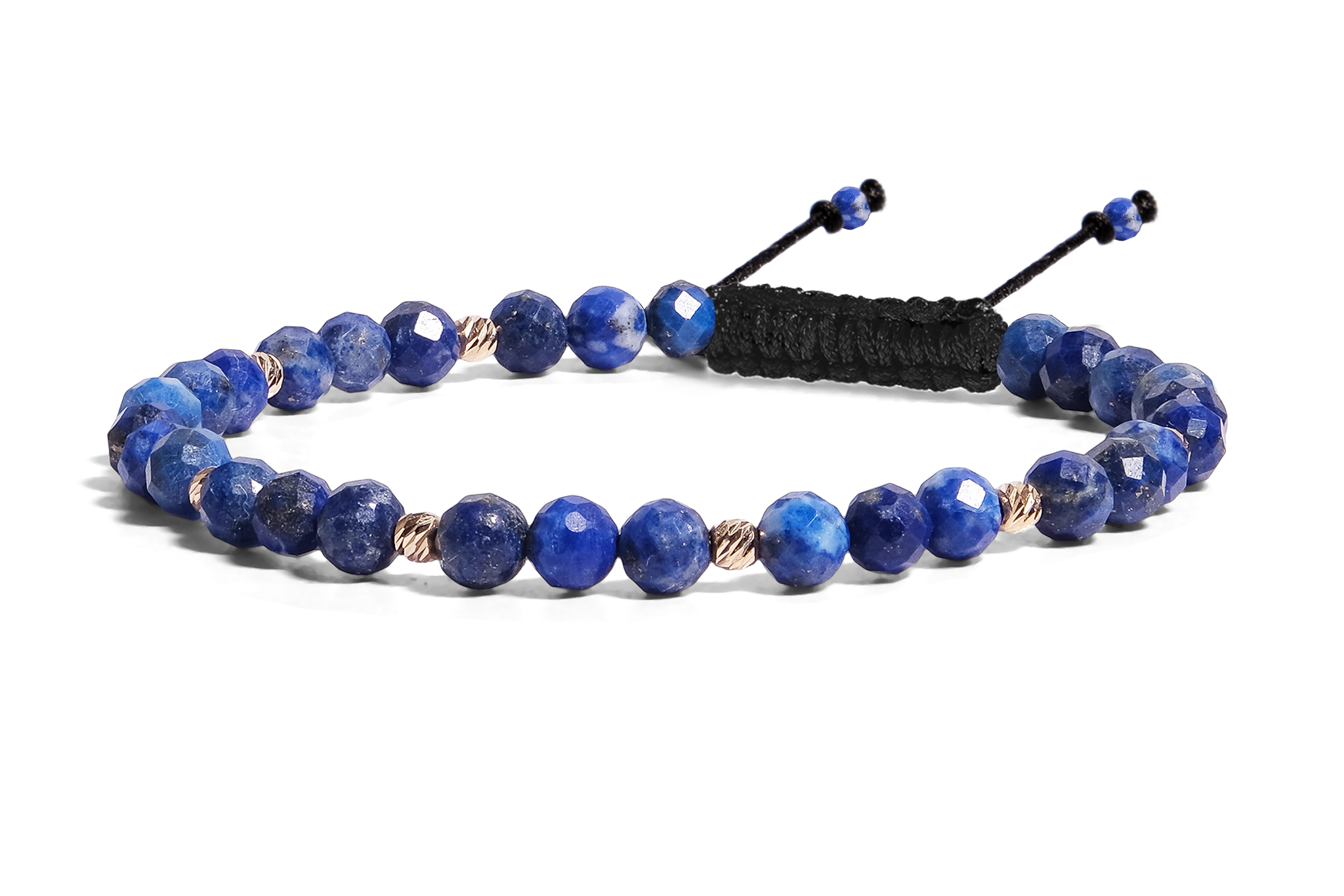 Bratara Pardo realizata cu Lapis Lazuli și bile de Aur 585 14K - imagine 2