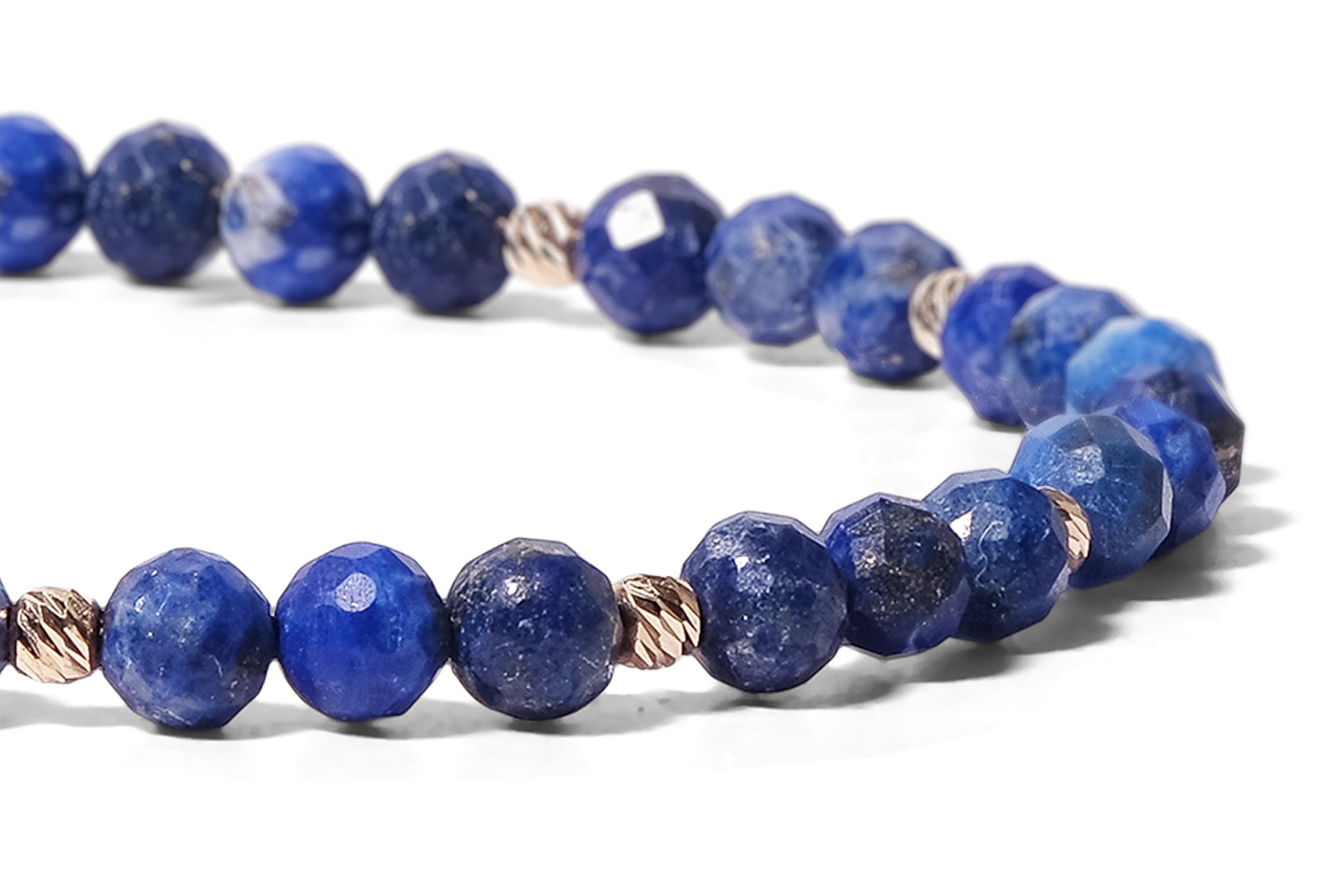 Bratara Pardo realizata cu Lapis Lazuli și bile de Aur 585 14K - imagine 4