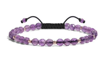 Bratara  Pardo realizata cu Ametist și bile de Aur 585 14K