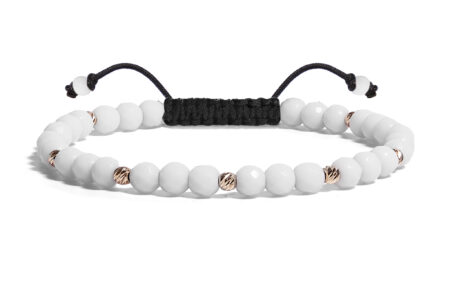 Bratara Pardo realizata cu Onix Alb și bile de Aur 585 14K