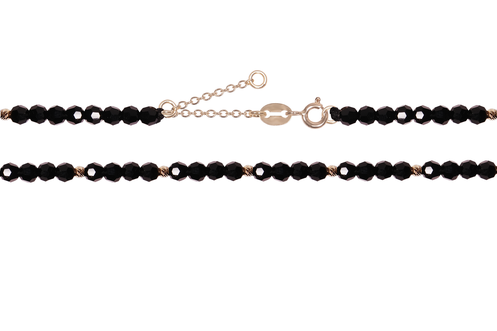 Colier Pardo realizat cu extensie lant si sfere din Aur 585 14 k si Cristale Preciosa - imagine 3