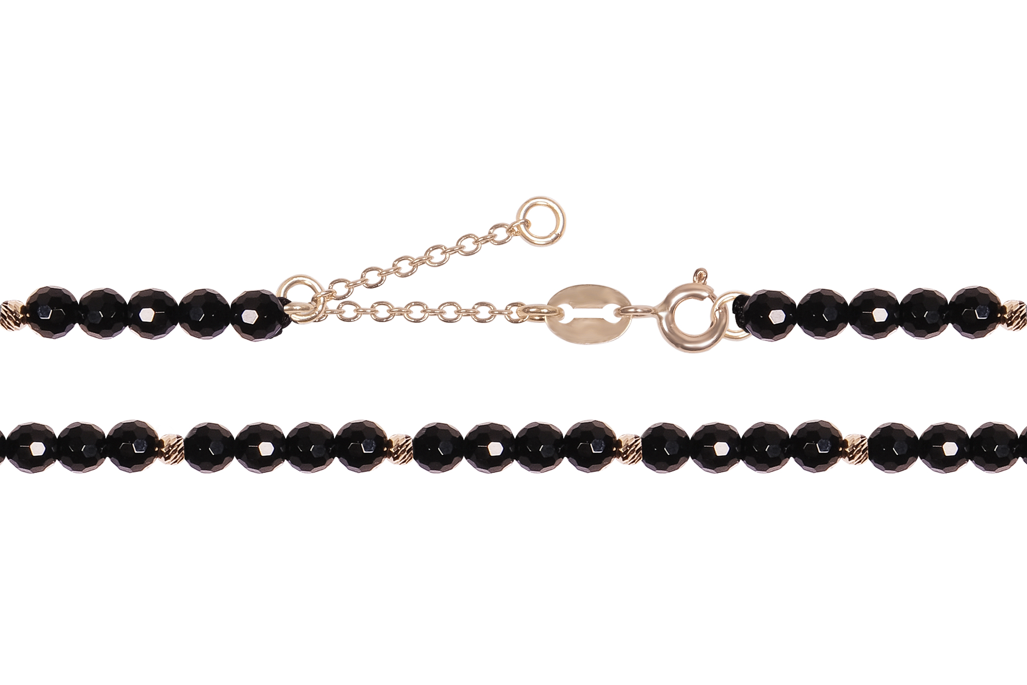 Colier Pardo realizat cu extensie lant si sfere din Aur 585 14 k si Onix Fatetat - imagine 3