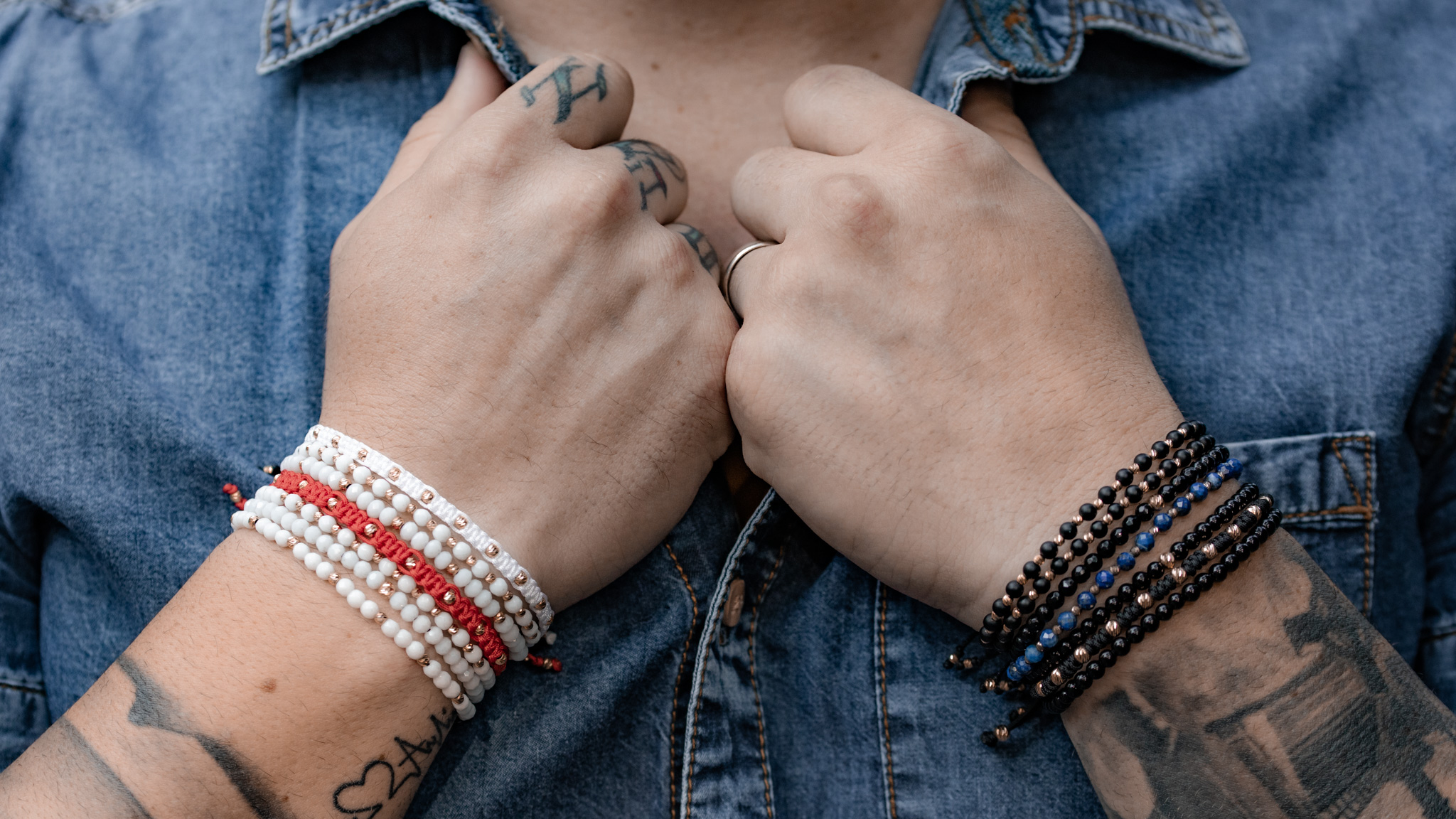 Bratara Pardo realizată cu Lava Stone 4 mm și bile de Aur 585 14K - imagine 7