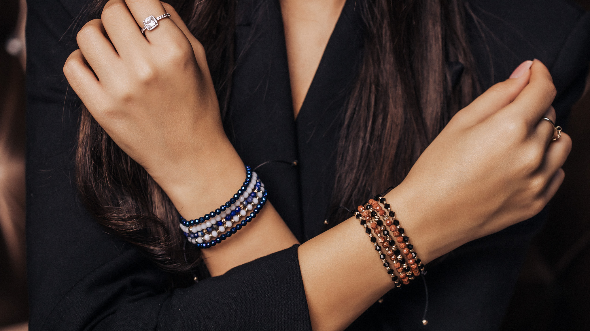 Bratara Pardo realizata cu Lapis Lazuli și bile de Aur 585 14K - imagine 7