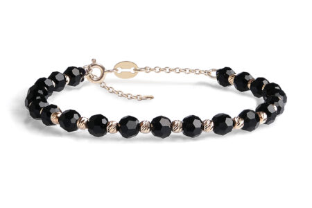 Bratara cu extensie lant Pardo realizata cu pietre semipretioase Cristale Preciosa si Sfere striate din Aur 585 de 14 Karate