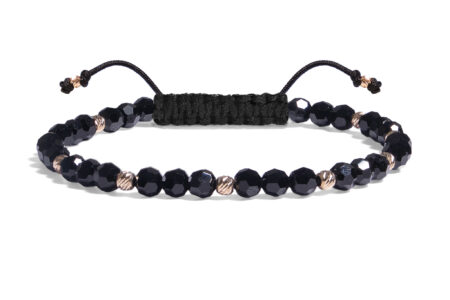 Brățară Pardo realizată cu șnur și bile de Aur 585 14K și Cristale