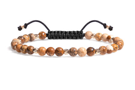 Brățară Pardo realizată cu șnur și bile de Aur 585 14K și Jasp Picture