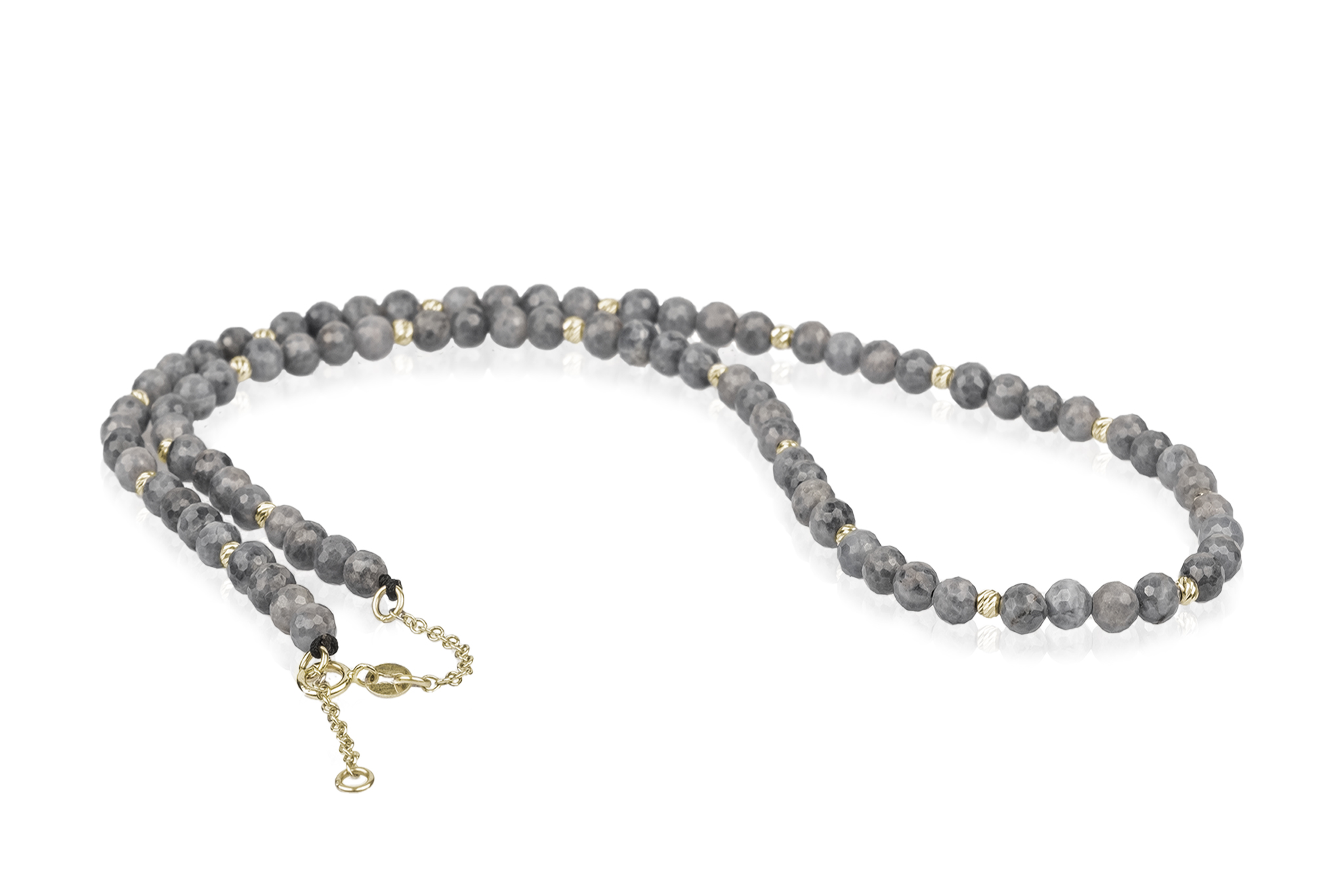 Colier Pardo din Aur și pietre semiprețioase Safir si bile de Aur 585 14 Karate