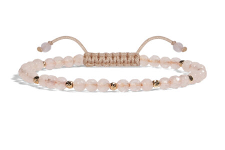 Bratara Pardo realizata cu Cuart Roz și sfere de Aur 585 14K