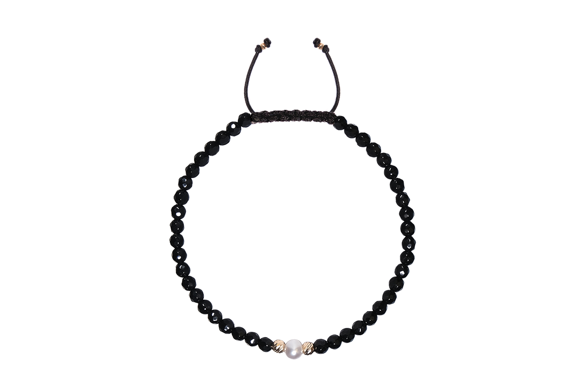 Bratara Pardo realizata cu Onix Fatetat de 3 mm și bile de Aur 585 14K - imagine 3