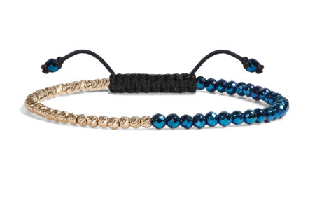 Bratara Pardo realizata cu Hematit Albastru de 3 mm și bile de Aur 585 14K