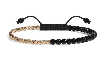 Bratara Pardo realizata cu Onix Fatetat de 3 mm și bile de Aur 585 14K