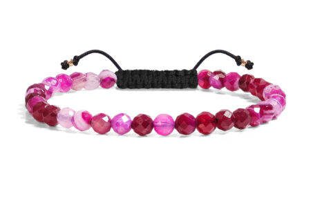 Bratara  Pardo realizata cu Agat Roz Fatetat de 4 mm și bile de Aur 585 14K