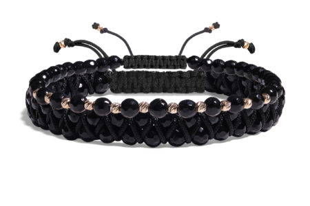 Set brățări Pardo din Aur și pietre semiprețioase Onix Negru si bile de Aur 585 14 Karate