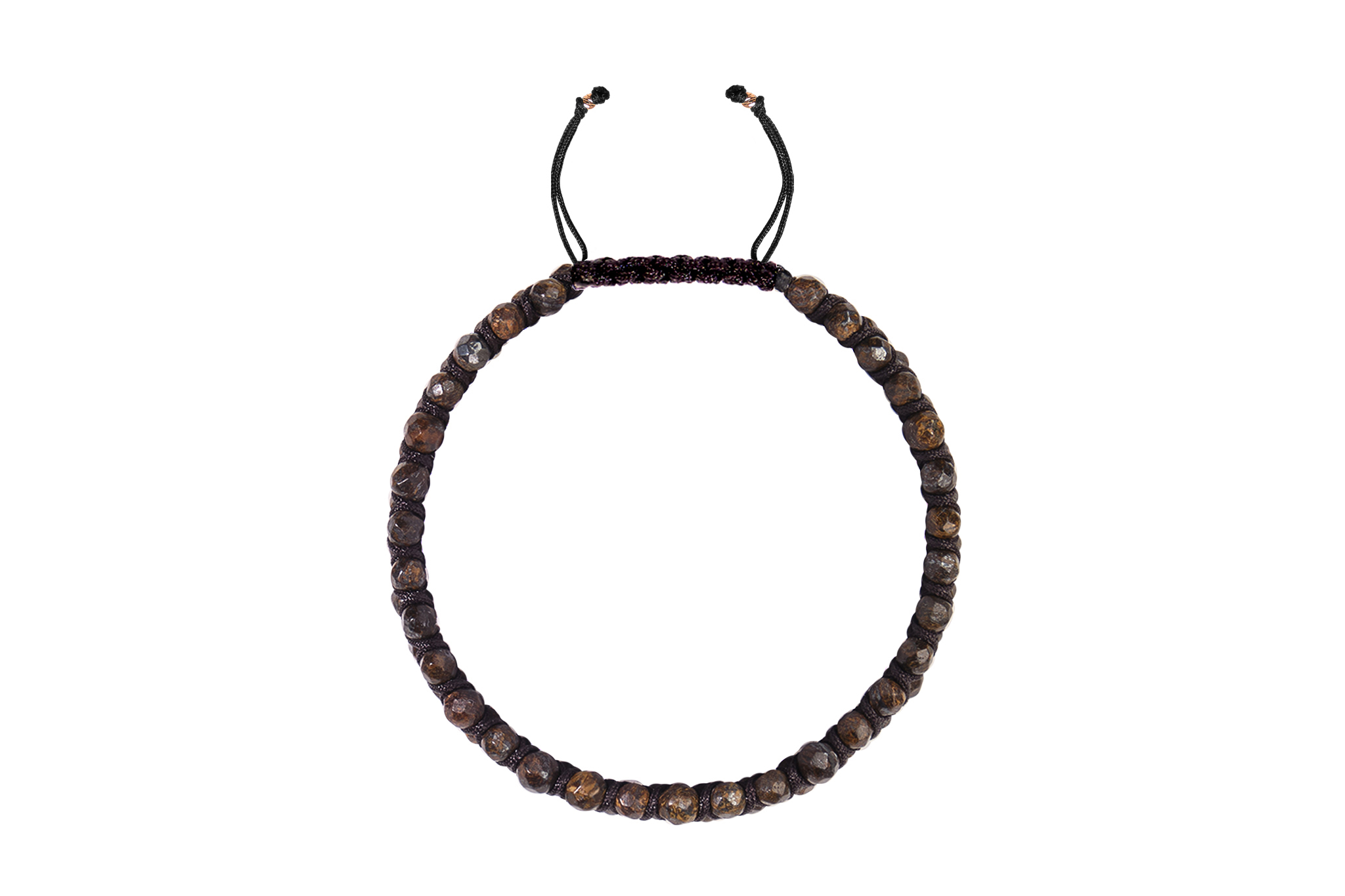 Brățară Pardo cu șnur împletit și Bronzit si bile de Aur 585 14 Karate - imagine 3