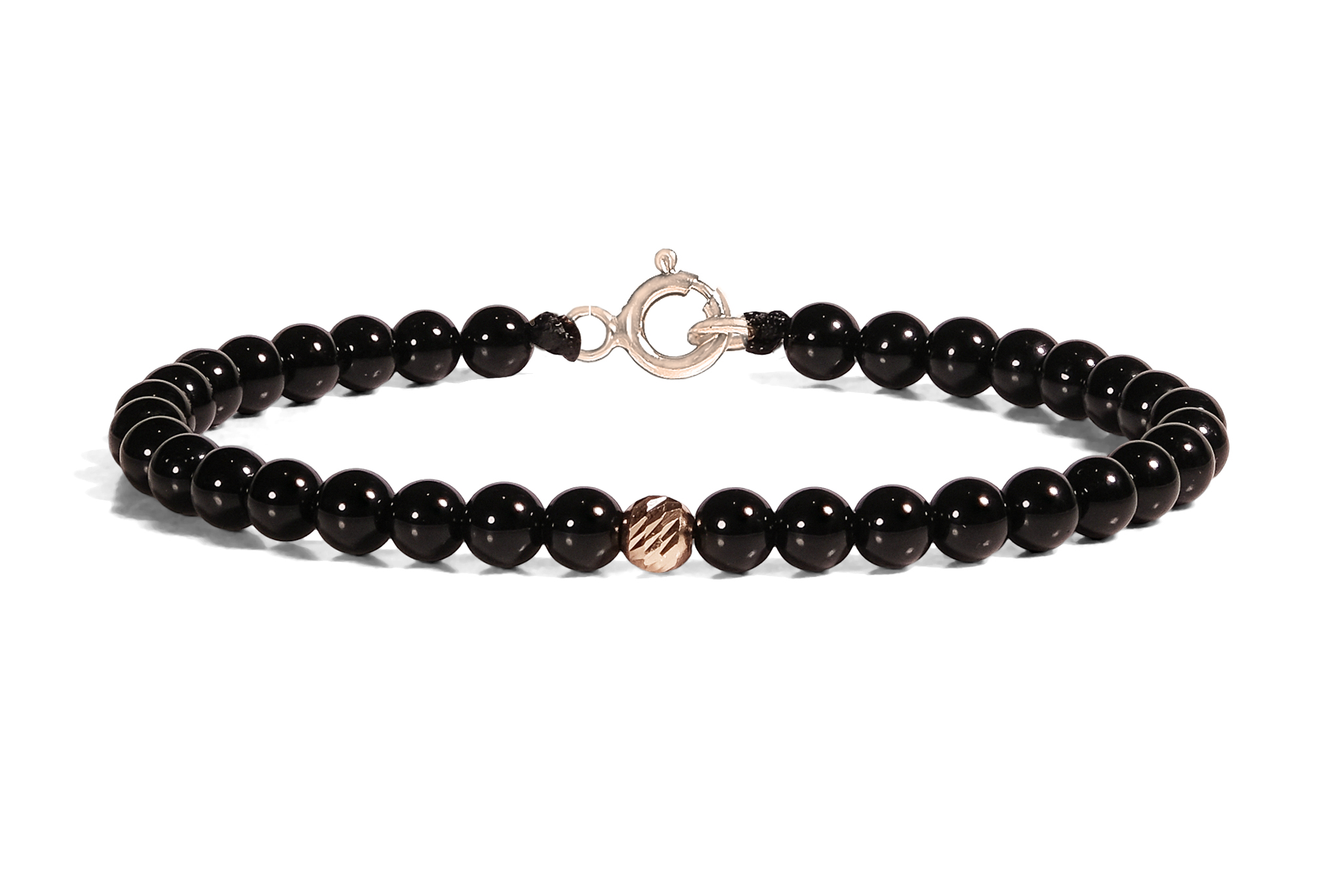 Bratara cu Inchizatoare Aur realizata cu Onix Lucios si sfera de Aur 585 14K