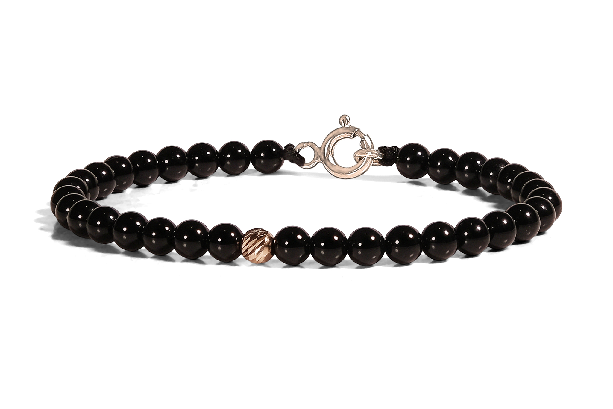 Bratara cu Inchizatoare Aur realizata cu Onix Lucios si sfera de Aur 585 14K - imagine 2